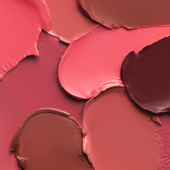 Close-up of various shades of pink and brown blushes 
